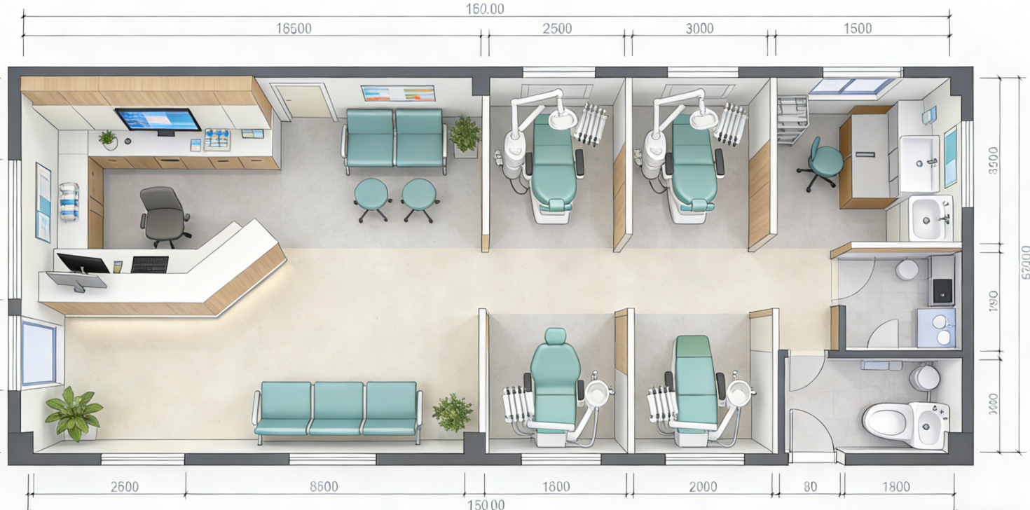 Dental clinic design scheme