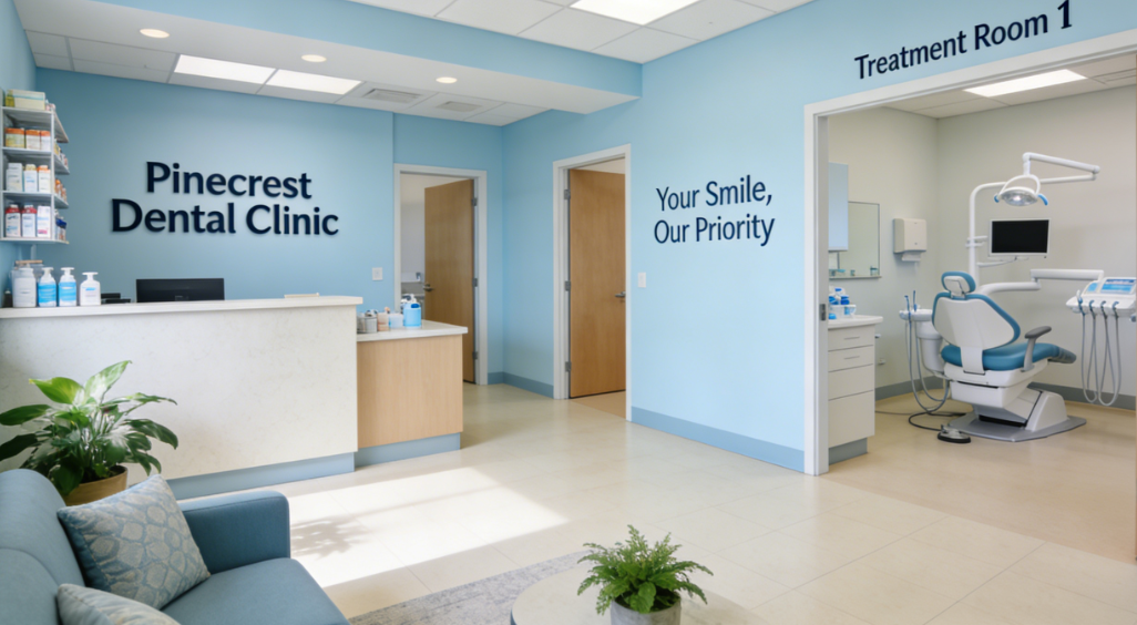 Rendering of Dental Clinic Reception Area